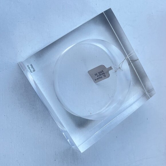 Laurent Guillot Lucite Square Bangle Bracelet Vintage Clear MSRP $350 - Picture 11 of 11
